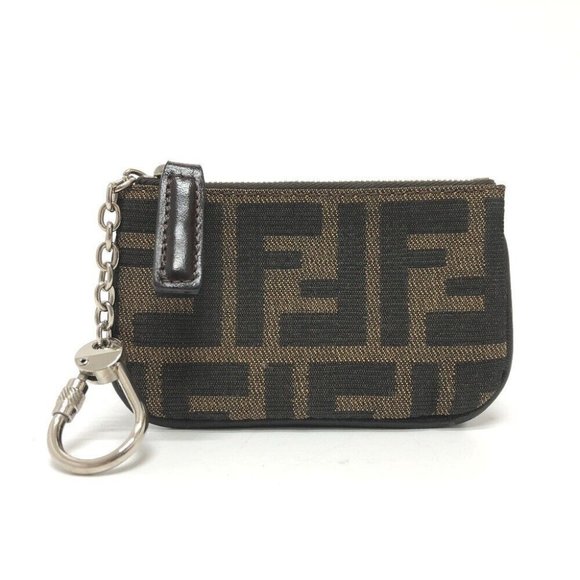 FENDI Zucca coin purse Canvas Brown/SilverHardware - Picture 1 of 10